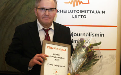 Urheilutoimittajain Liitto valitsi Vuoden urheilujournalistiksi Pekka Holopaisen
